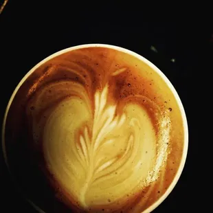 Latte art by Moon... our coffee is some of the best in town!