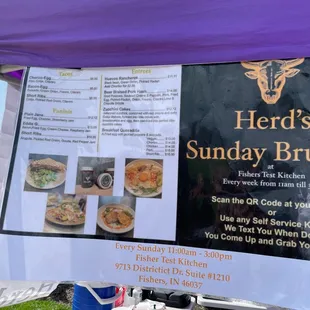 Interesting cross-marketing concept. They promote their Sunday brunch at the Test Kitchen in the Fishers District.