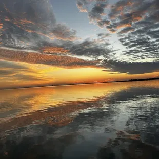 Sun setting on the water near Conn Brown Harbor.