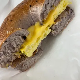 Blueberry egg and cheese