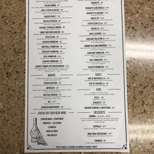 menu