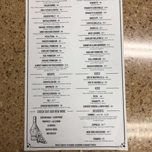 menu