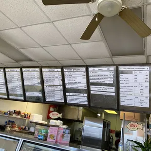 menus on the wall