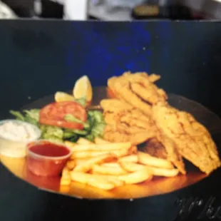 a plate of fish and fries