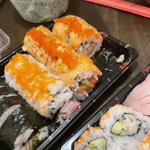 sashimi, sushi, sushi and sashimi, food