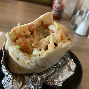 Garlic shrimp wrap