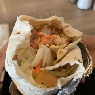 Garlic shrimp wrap