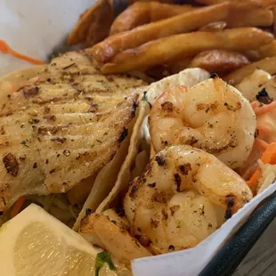 Taco Combo with tilapia and shrimp