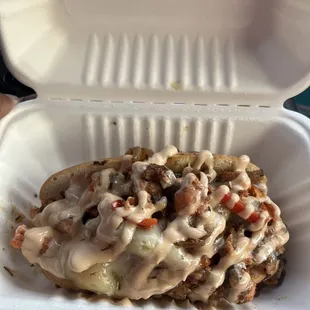 Jerk Salmon Cheesesteak