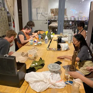 open studio members busy at work