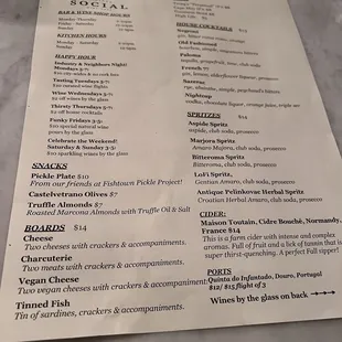 menu