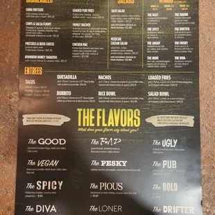 New menu! Burgers out, but plenty of things to eat still.