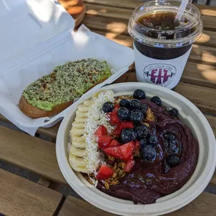 Free cold brew with acai bowl!  Sometimes, an acai bowl is exactly what hits the spot.