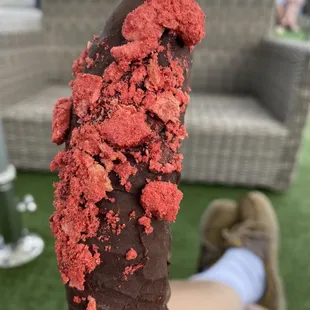 Chocolate dip frozen banana