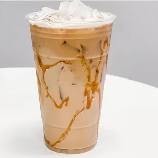 a iced coffee with whipped cream