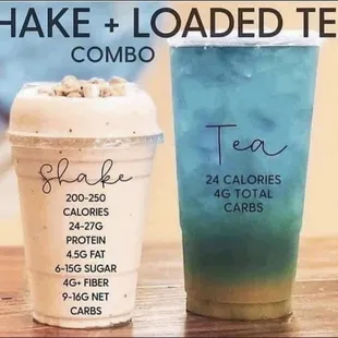 a shake and loaded tea combo