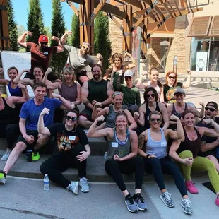 Outdoor pop-up class with lululemon at Village Pointe