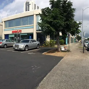 Parking lot entrance on Ward Avenue