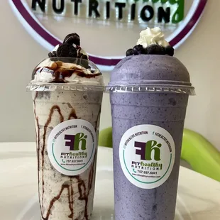 Oreo and Blueberry Meal Replacement Specialty Shakes