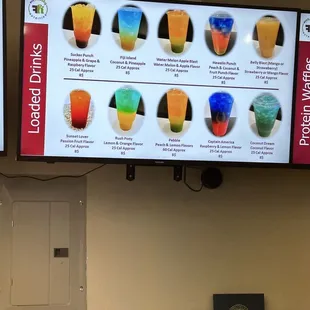 a variety of drinks
