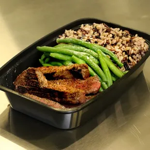 Steak and wild rice