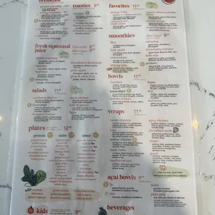 menu