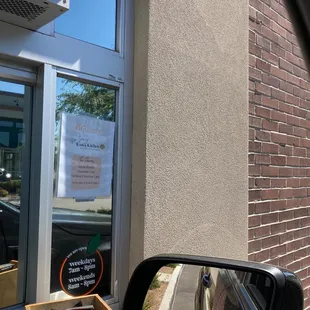 a box of food in front of a store