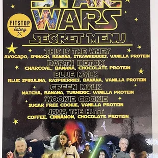 Secret Star Wars menu
