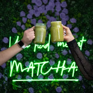 Organic matcha drinks