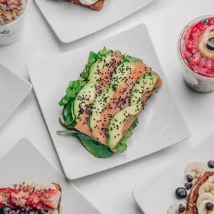 Best selling salmon toast! Also available in vegan