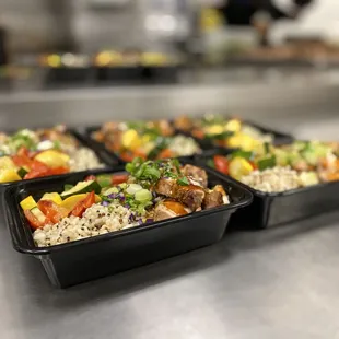 a close up of a meal in a plastic container