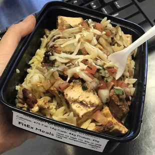 Mexican Brushetta Chicken - this is 475 calories and it tastes so good! I couldn&apos;t believe how full I felt after this.