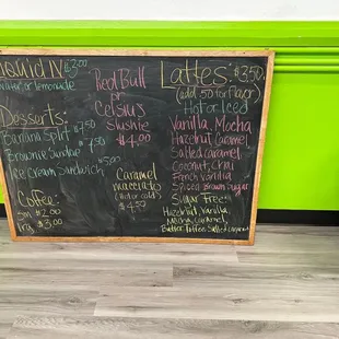 Dessert and coffee menus