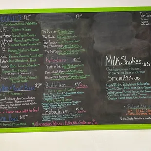 regular menu