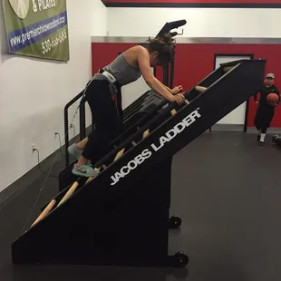 Just got done taking a free spin class and cooling down with the Jacob ladder.