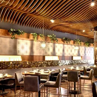 interior, sushi and sashimi