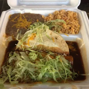 The taco and enchilada dinner.