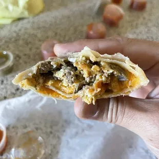 Smaller breakfast burrito you've ever seen