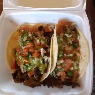 Yummy carne asada tacos for lunch