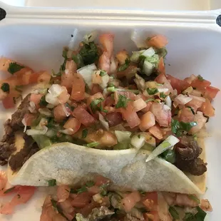 Beef taco: dry, dry, dry... blend