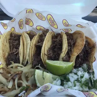 Barbacoa beef tacos