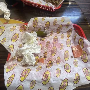 Empty plate where I left nothing from my torta.