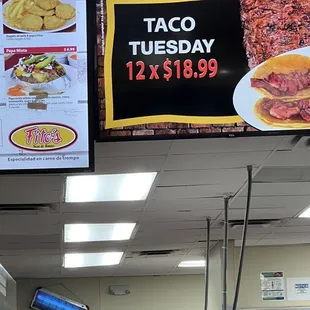 Horrible service; Special displayed For Taco Tuesday -as 18.99 and very rude lady wanted to charge $27