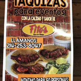 They cater. 50 or more people.