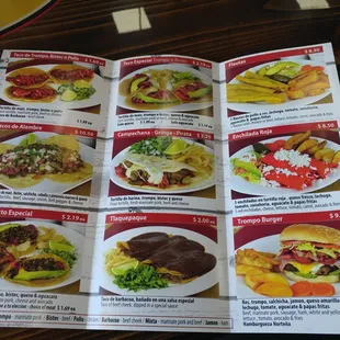 Inside of to go menu