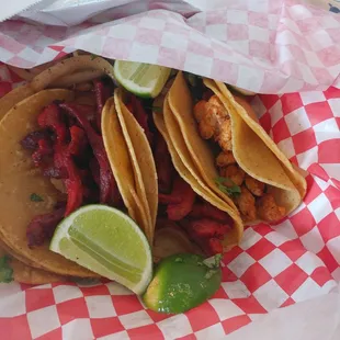 Trompo tacos, bisteck tacos &amp; pollo tacos