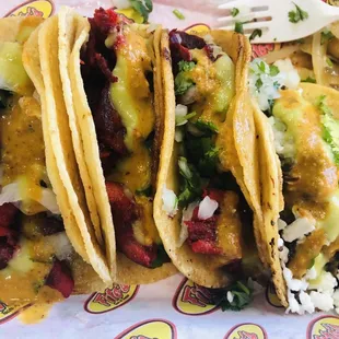 Tacos de trompo and taco de bistro