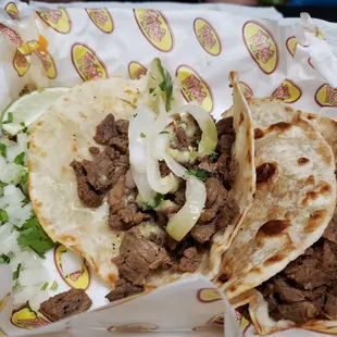 Pirada (flour, steak and queso) ~$3.25 each