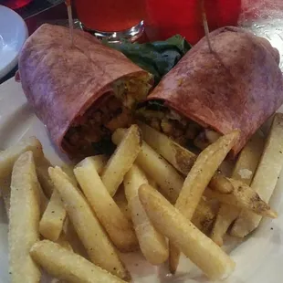 Panty Dropper &amp; Chicken Wrap, not on a flour tortilla as described on the menu... and mixed greens = iceberg lettuce
