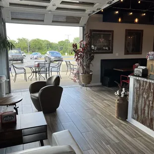 the inside of a restaurant